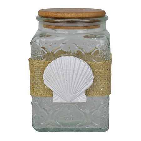 Pote Flower Médio Quadrado em Vidro