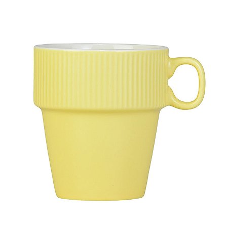 Caneca Funil Amarela em Cerâmica 250 ml
