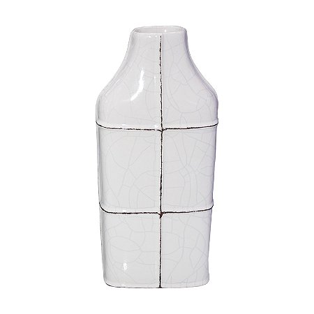 Vaso Branco Quadros Branco em Cerâmica