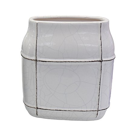 Vaso Frame Branco em Cerâmica