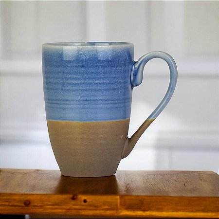 Caneca Cement Azul em Cerâmica 450 ml