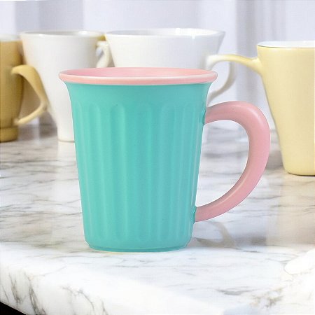 Caneca Vintage Verde em Cerâmica 350ml
