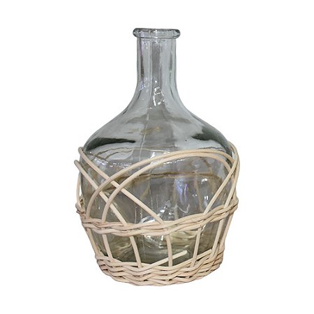 Vaso Ball Ratan 20 cm em Vidro
