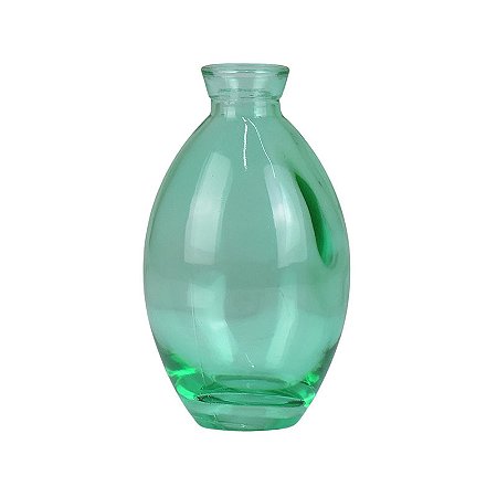 Vaso Oval Fumê Verde em Vidro