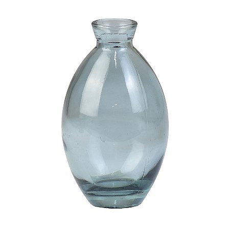 Vaso Oval Fumê Cinza em Vidro