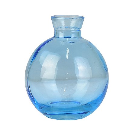 Vaso Gota Fumê Azul em Vidro