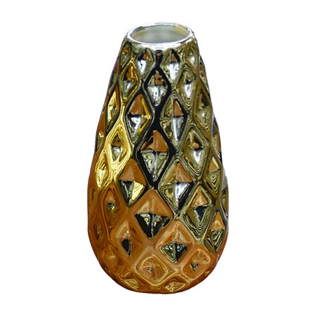 Enfeite Mini Vaso Dourado Modelo B em Cerâmica