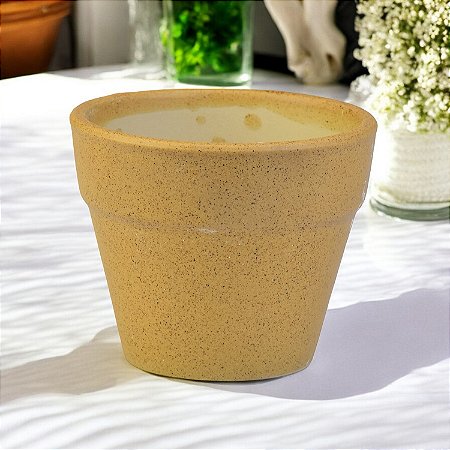 Vaso Shine Bege em Cerâmica