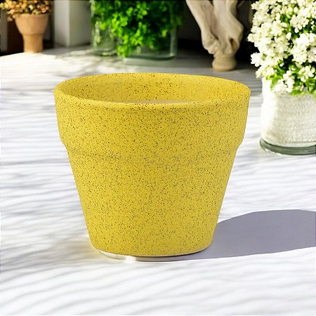 Vaso Shine Amarelo em Cerâmica