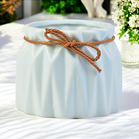 Vaso Color Losango Azul em Cerâmica