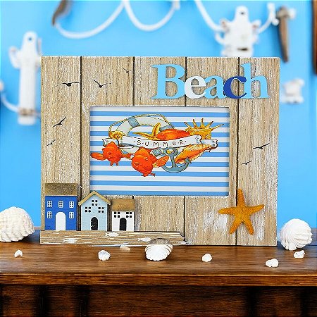Porta Retrato Ocean Beach Casas em Madeira