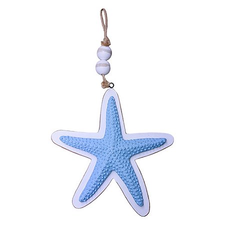 Pendente Estrela Azul E Branco em Resina