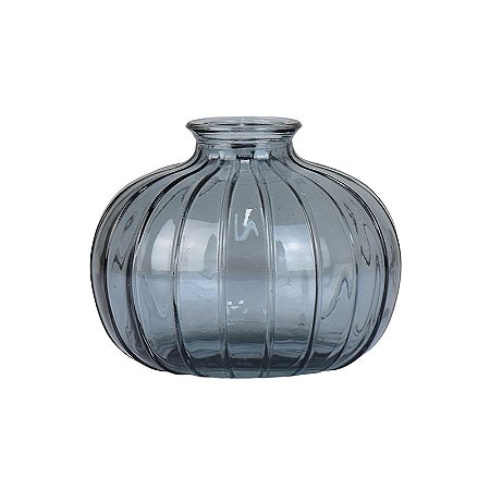 Vaso Redondo Fumê Cinza em Vidro