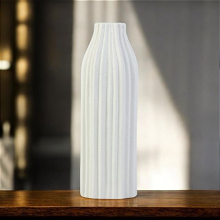 Vaso Agan Branco em Cerâmica