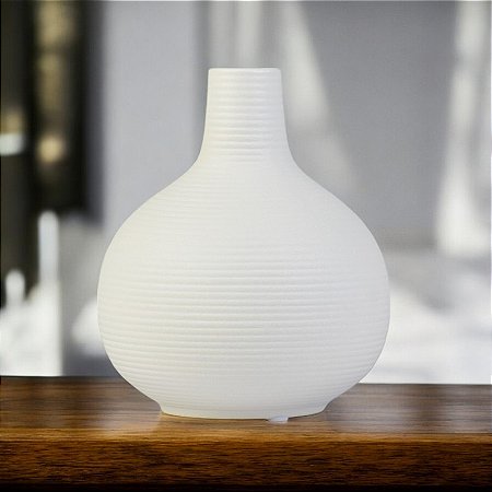 Vaso Branco Botija Médio em Cerâmica