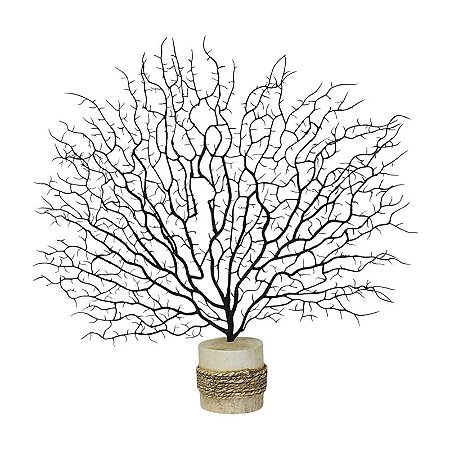 Coral Artificial Preto 42 cm com Suporte