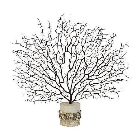 Coral Artificial Marrom 42 cm com Suporte