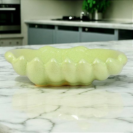 Fruteira Penca de Bananas Verdes em Cerâmica