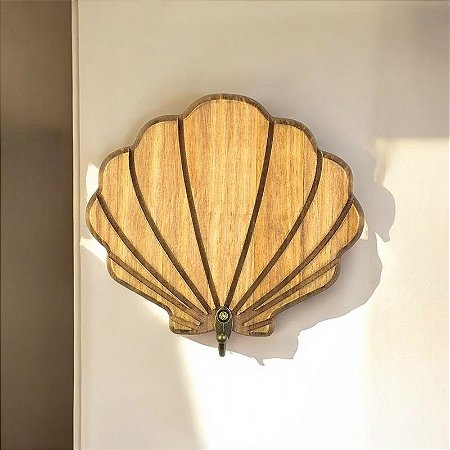 Cabideiro Concha Shell Marrom em Madeira