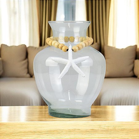 Vaso Incolor Nautico Estrela em Vidro