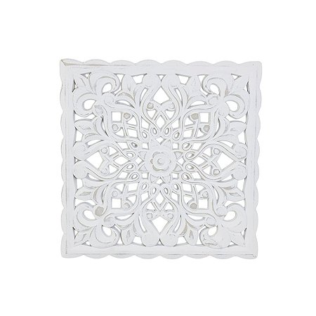 Enfeite de Parede Mandala Quadrada em Madeira