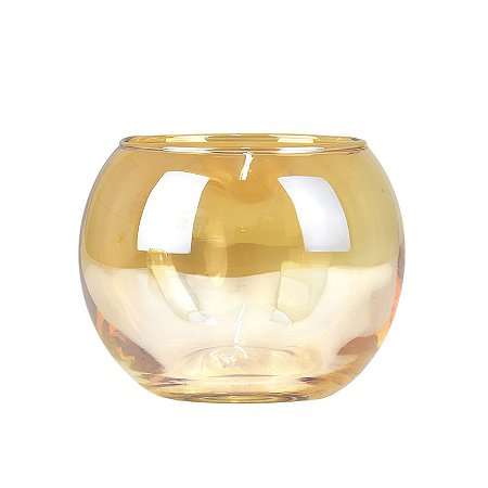 Vaso Aquário Dourado P em Vidro