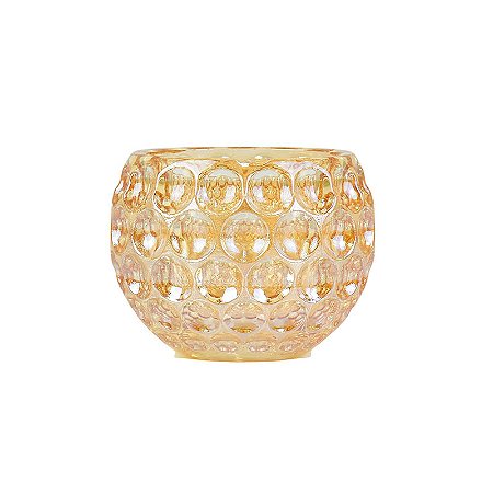 Vaso Pequeno Bolas Dourado em Vidro