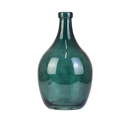 Vaso Garrafa Drop Verde em Vidro