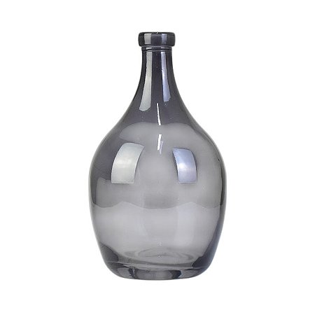 Vaso Garrafa Drop Preto em Vidro