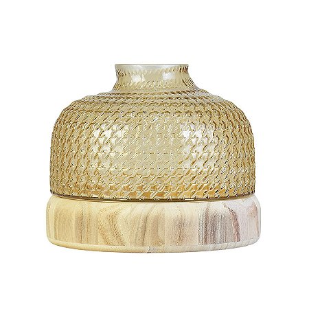 Vaso Wood Amarelo P em Vidro