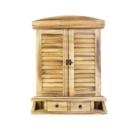 Espelho Janela Marrom em Madeira