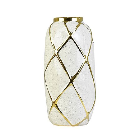 Vaso Gold Losango G em Cerâmica