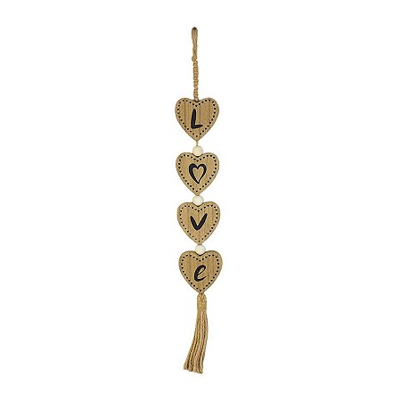 Enfeite Love Coração em Madeira