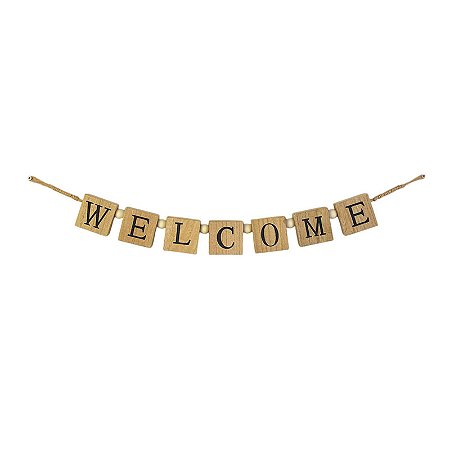 Enfeite Welcome Blocos em Madeira