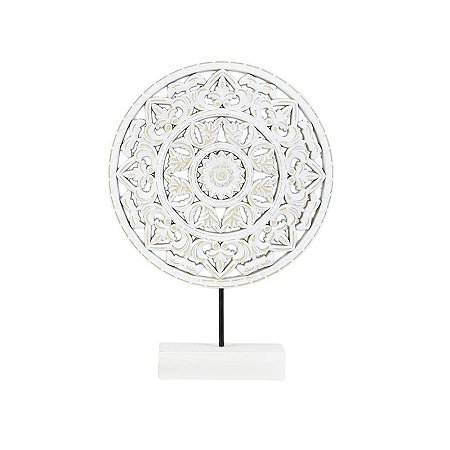 Pedestal Mandala Redondo em Madeira