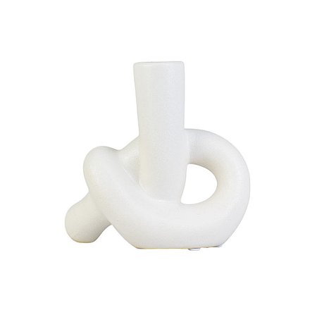Vaso Branco Nó em Cerâmica