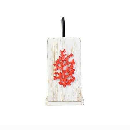 Porta Pepel Toalha Coral Vermelho em Madeira