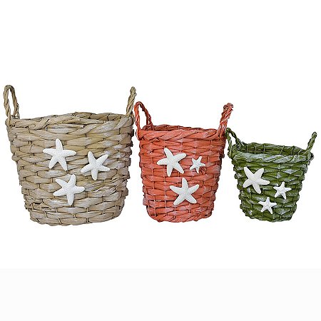 Trio De Cestos Com Estrela