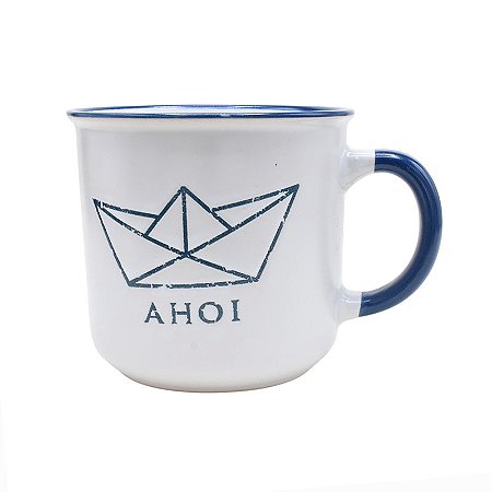 Caneca Branca Barco Ahoi