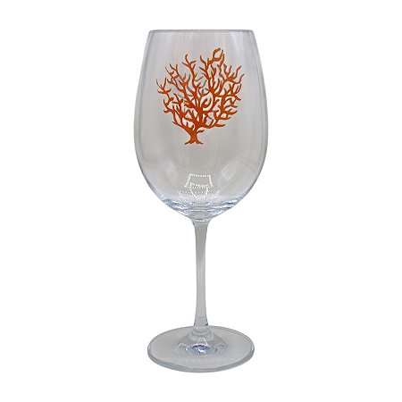 Taça de Vidro Coral Vermelho