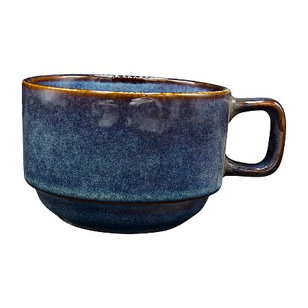Xícara Cerâmica Extra Grande Azul Escuro