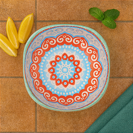 Molheira De Cerâmica Quadrados Azul Claro