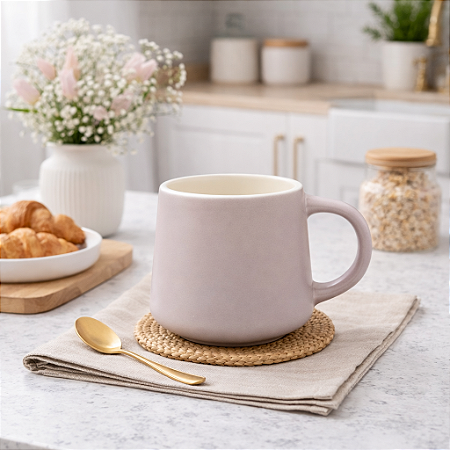 Xicara De Ceramica Lilas