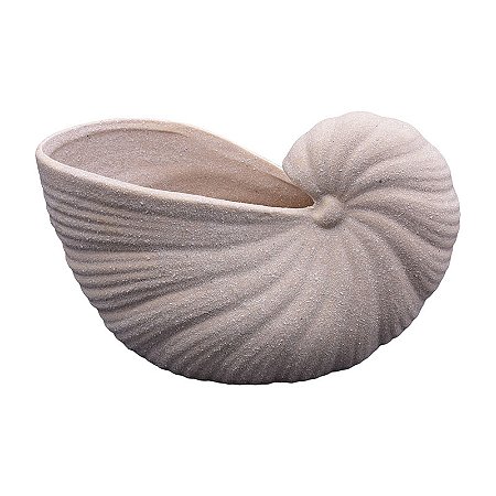Vaso Concha Caracol Bege Ceramica