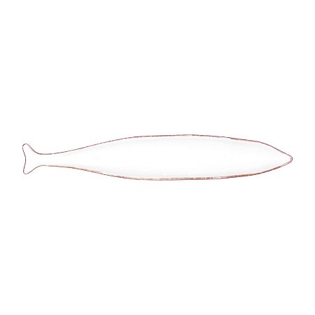 Prato Cerâmica Peixes Finos M Branco