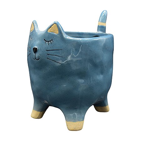 Vaso De Gato Azul