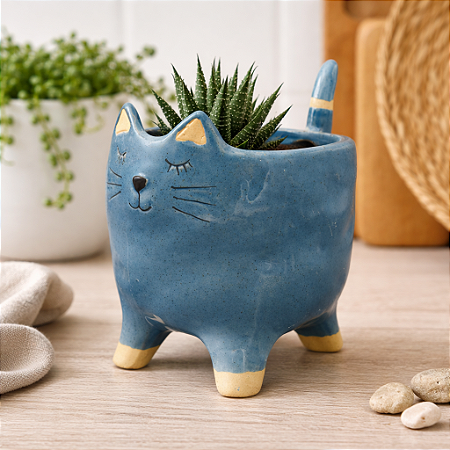Vaso De Gato Azul
