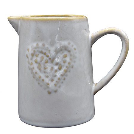 Jarra Coração Com Textura Cinza