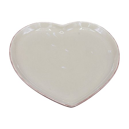 Prato De Ceramica Coração G Cinza