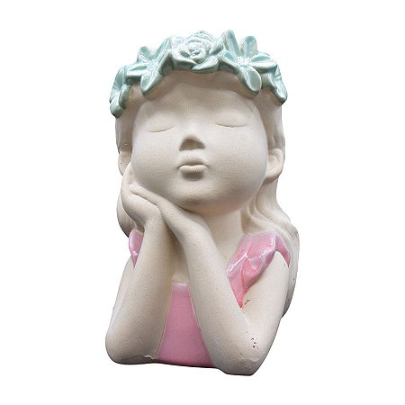 Vaso De Flores Menina Cora De Flores Rosa